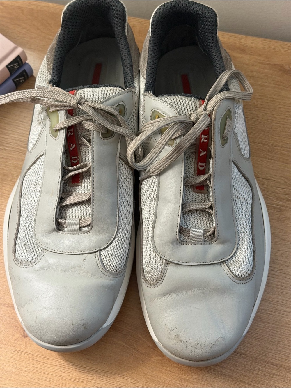 Prada Cup Men's Gray Casual Lace-Up Sneakers - Picture 5 of 16